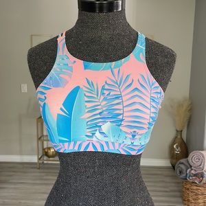 Kulani Kinis Tropical Blue and Pink Bikini Top